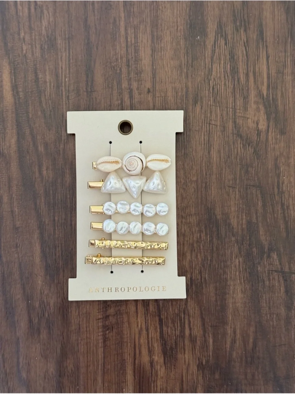 Anthropologie pearl and shell Clip Set